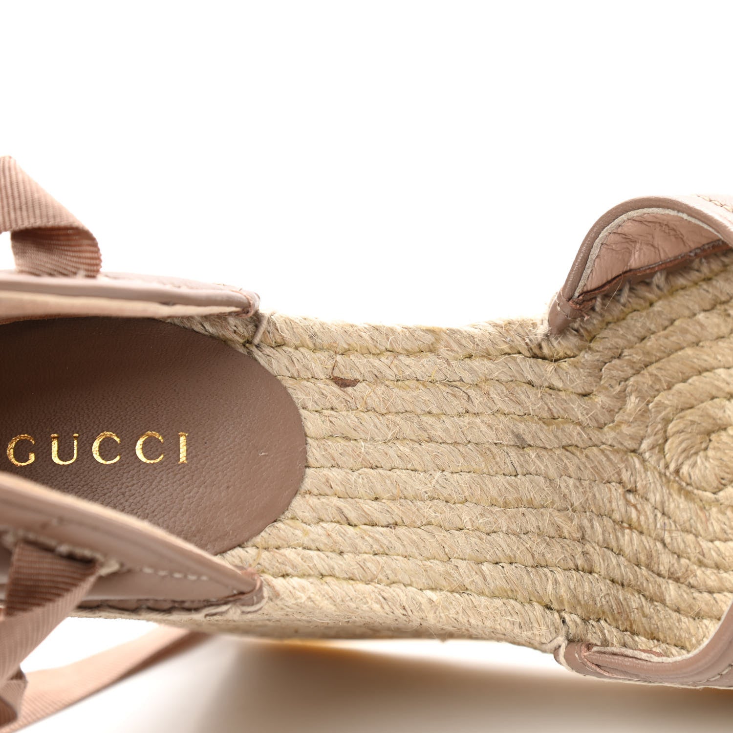 Gucci Nappa Matelasse GG Marmont Ankle Wrap Platform 35/120mm Espadrille Wedges 35 Porcelain Rose 10 of 13