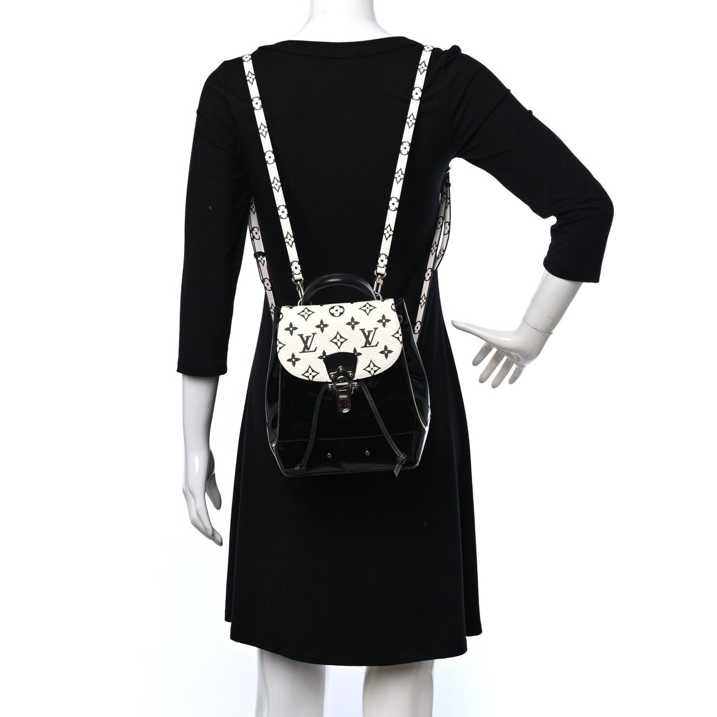 Patent Monogram Hot Springs Backpack Black White
