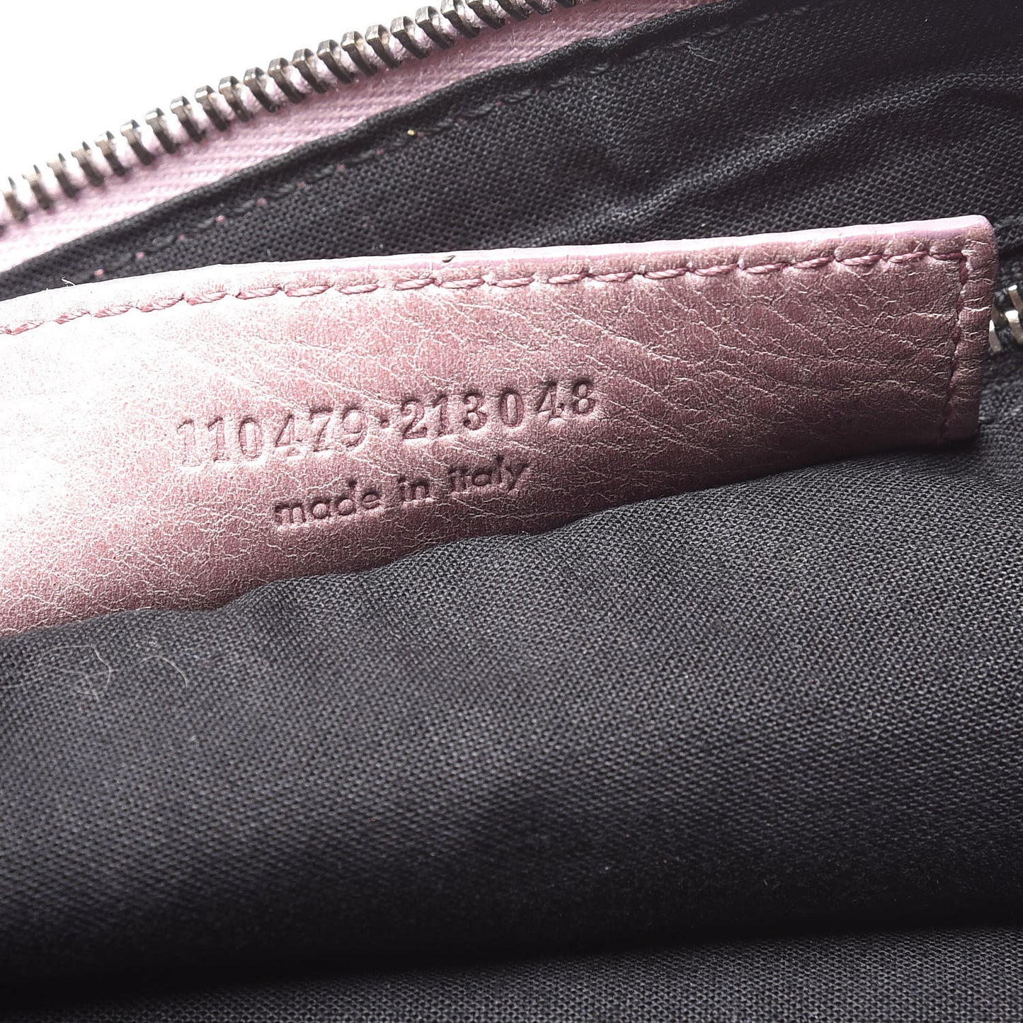 Agneau Classic Hardware Zip Clutch Lilac