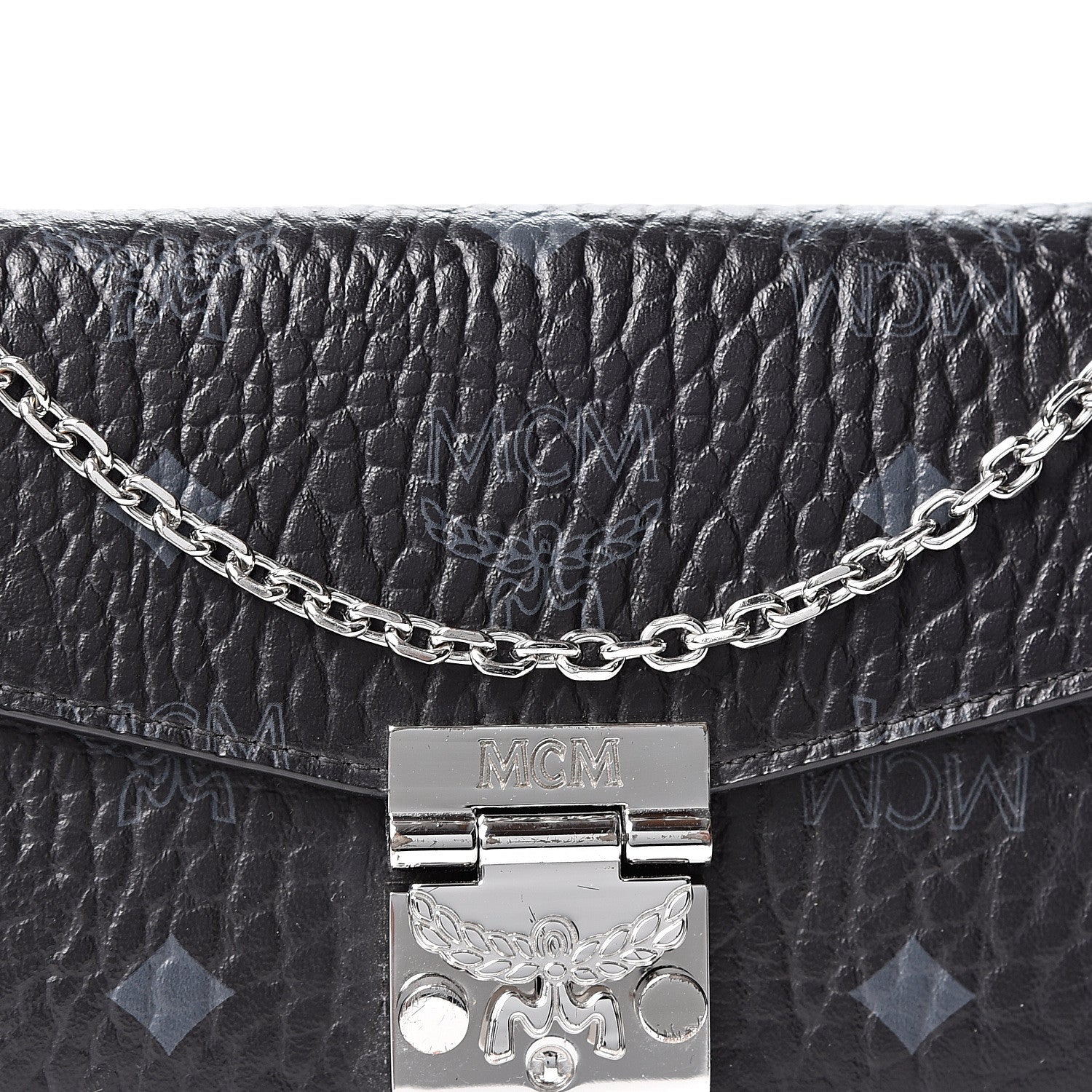 MCM Visetos Patricia Continental Crossbody Wallet Black 8 of 8