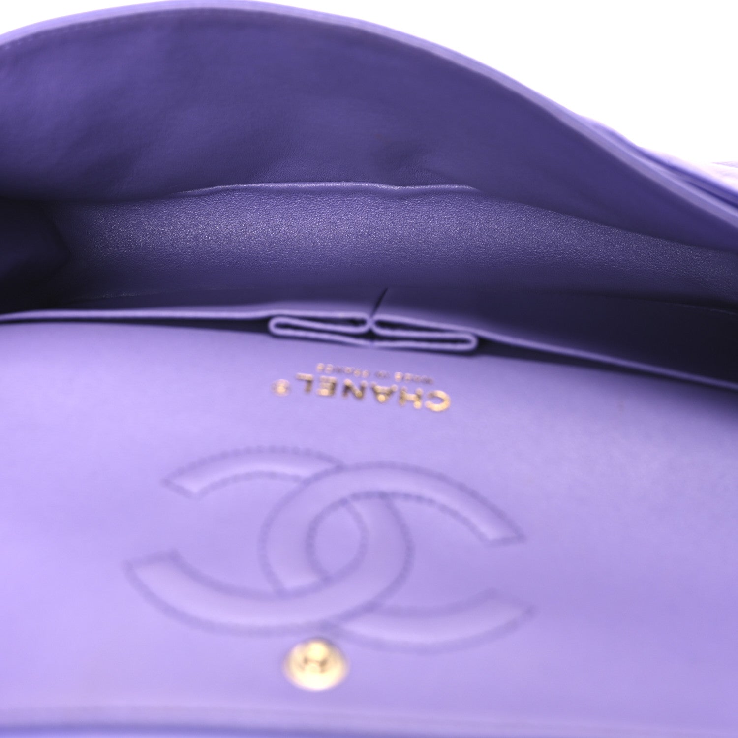 Chanel Lambskin Chevron Quilted Medium Double Flap Purple 5 of 10