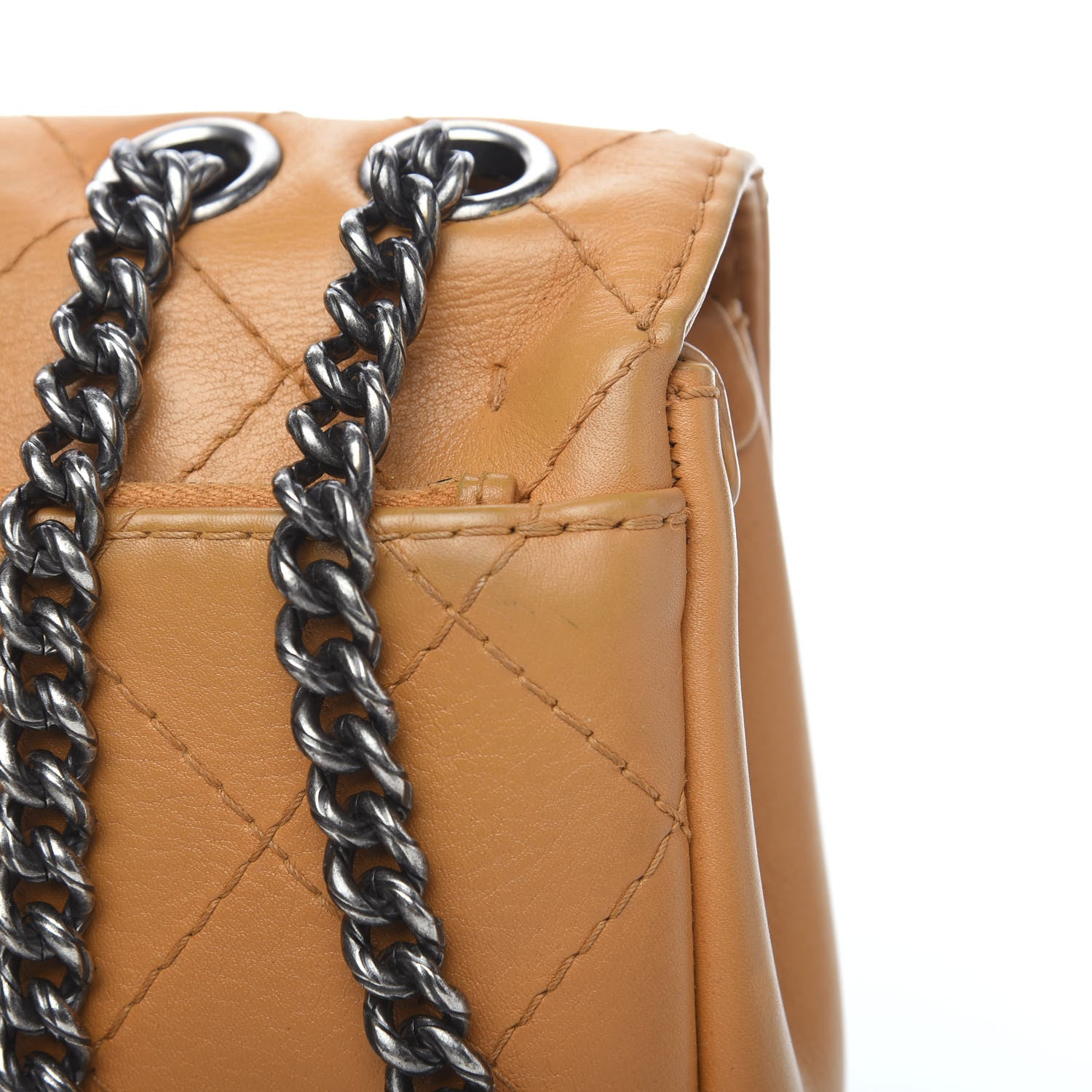 Chanel Calfskin Stitched Medium CC Sellier Flap Beige 9 of 13
