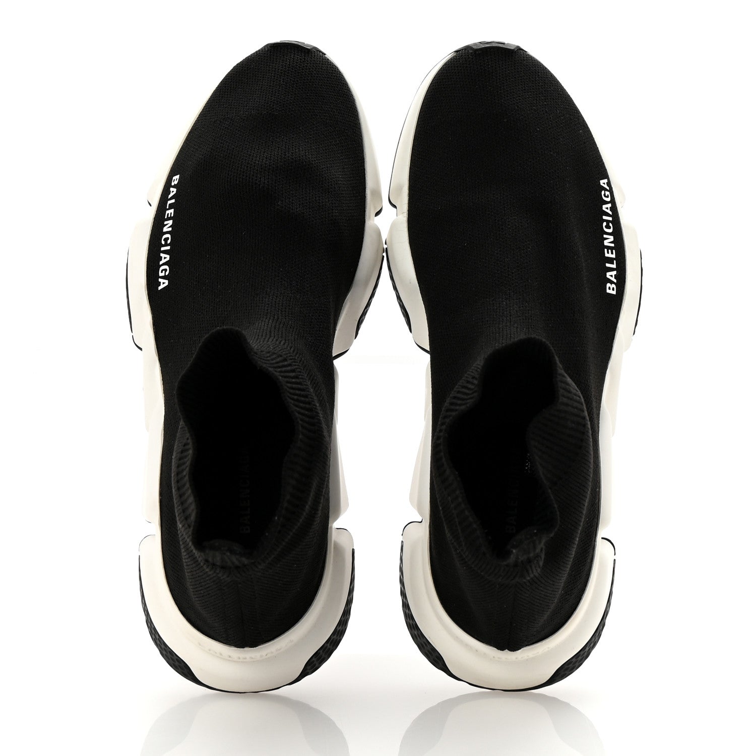 Balenciaga Neoprene Knit Womens Speed Sneakers 37 Black White 2 of 10