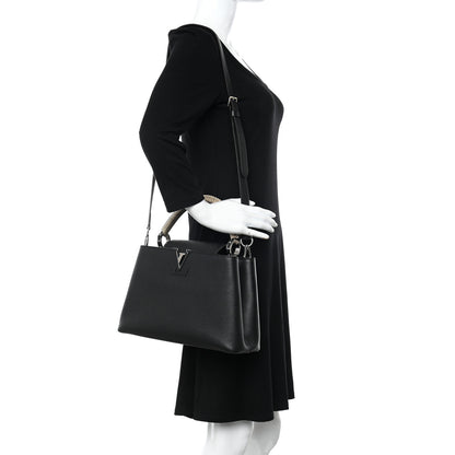 Louis Vuitton Taurillon Ayers Capucines PM Black 2 of 9