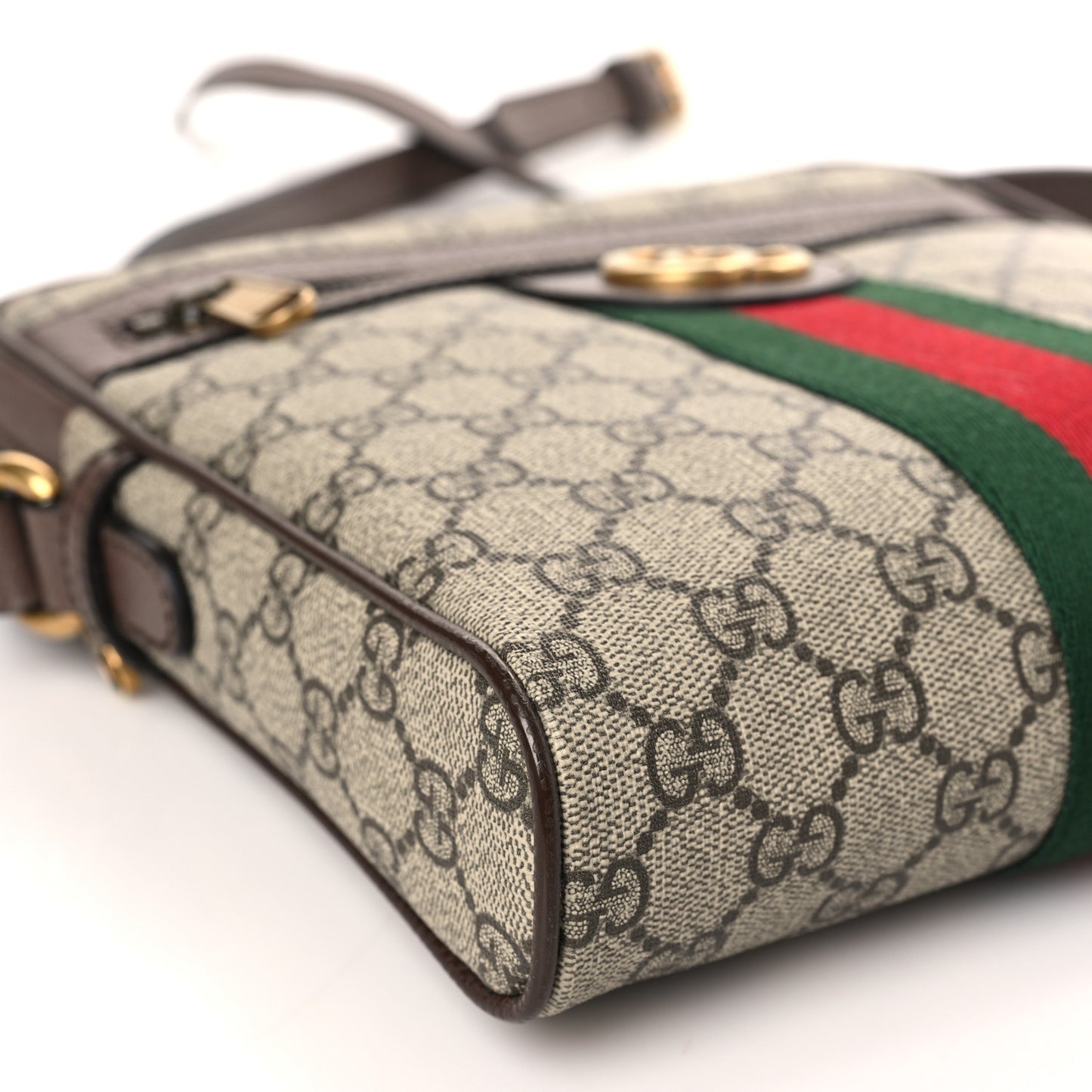 GG Supreme Monogram Web Small Ophidia Messenger Bag Brown