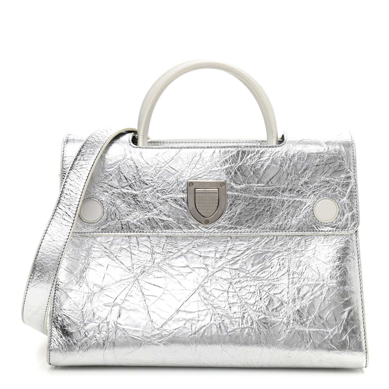 Christian Dior Metallic Calfskin Medium Diorever Flap Silver 1 of 15