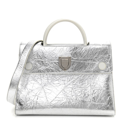 Christian Dior Metallic Calfskin Medium Diorever Flap Silver 1 of 15