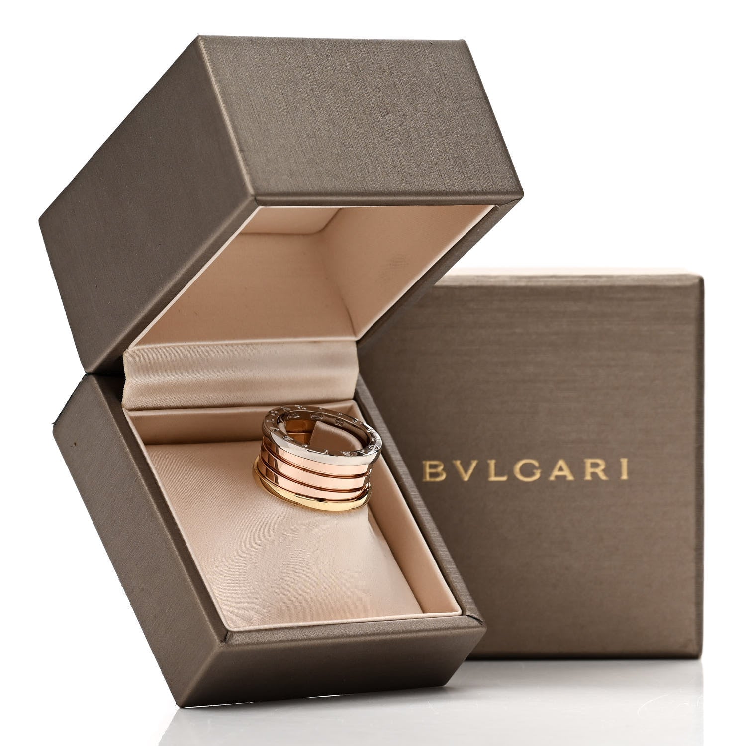 Bulgari 18K Rose White Yellow Gold B.Zero1 Four-Band Ring 54 6.75 8 of 8