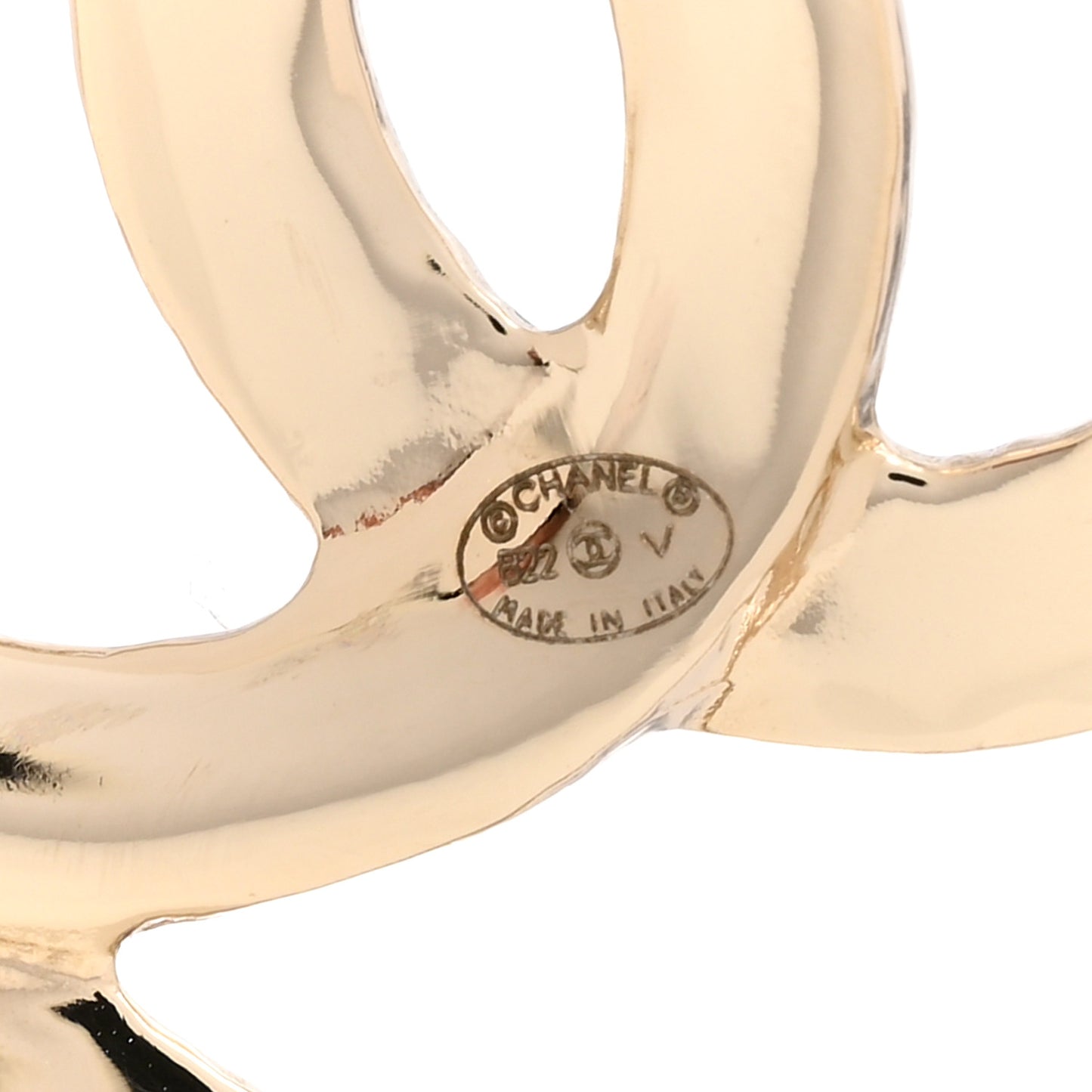 Metal CC Heart Coco In Love Hoop Earrings Gold