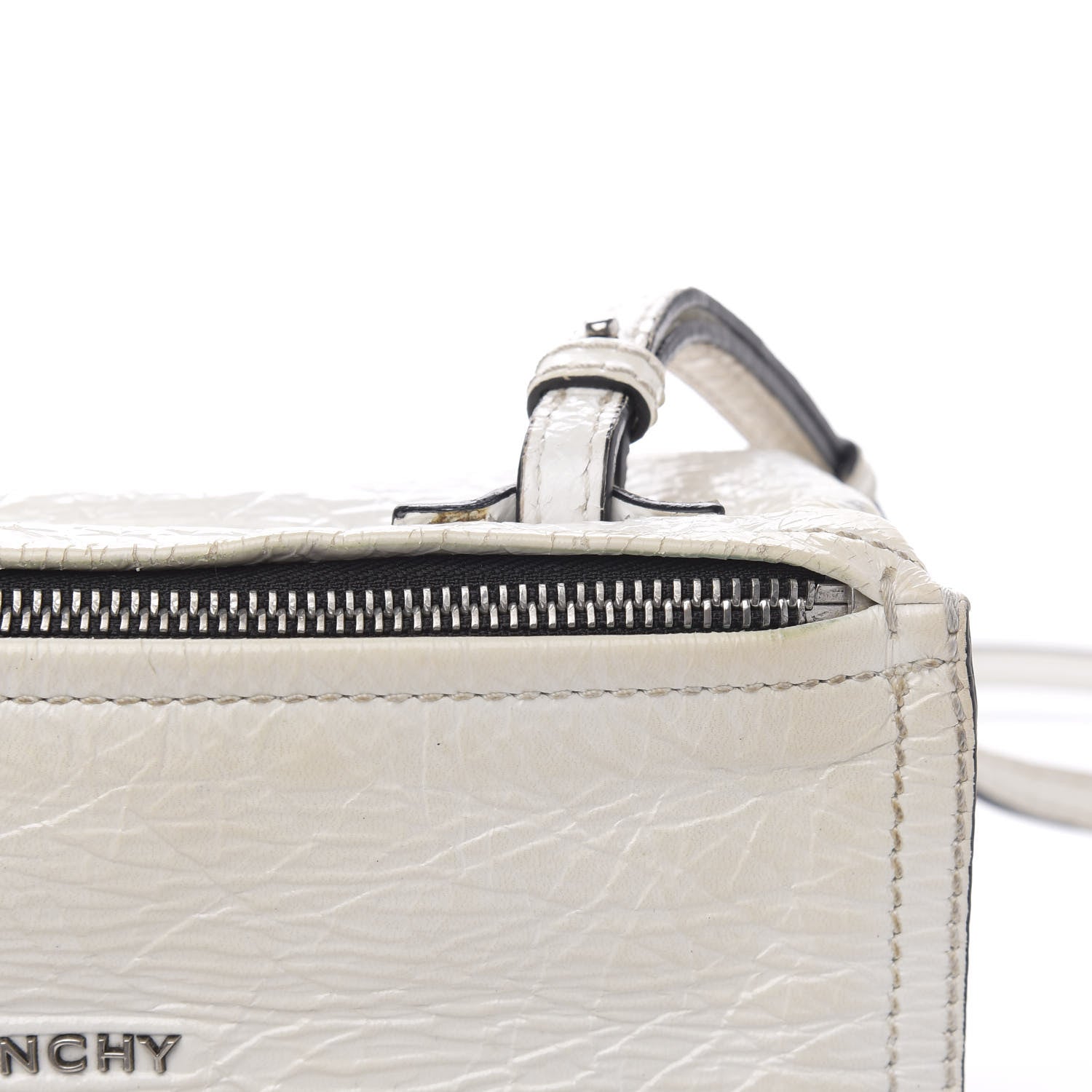 Givenchy Crinkled Patent Deerskin Mini Pandora White 11 of 17