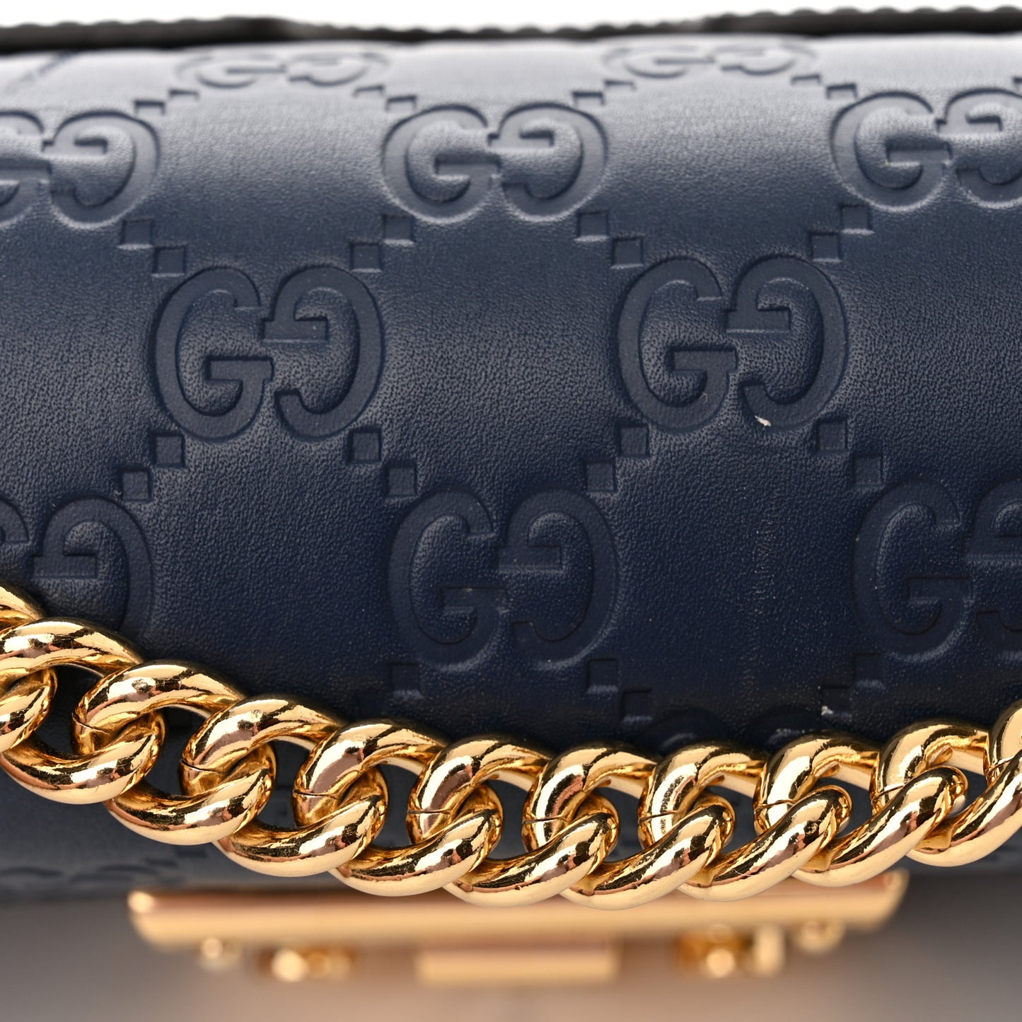 Guccissima Small Padlock Shoulder Bag Blue Agata