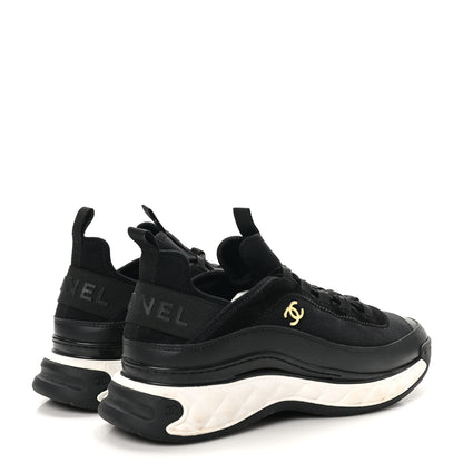 Chanel Velvet Calfskin Mixed Fibers CC Sneakers 40.5 Black 5 of 10