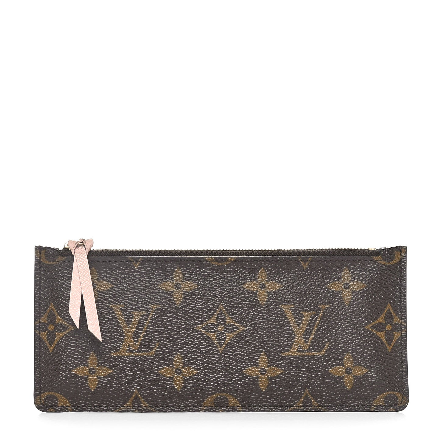 Monogram Felicie Chain Wallet Zippered Insert Rose Ballerine