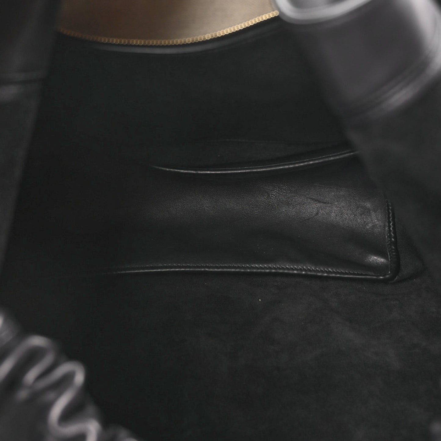 Calfskin XL Squeeze Cord Bag Black