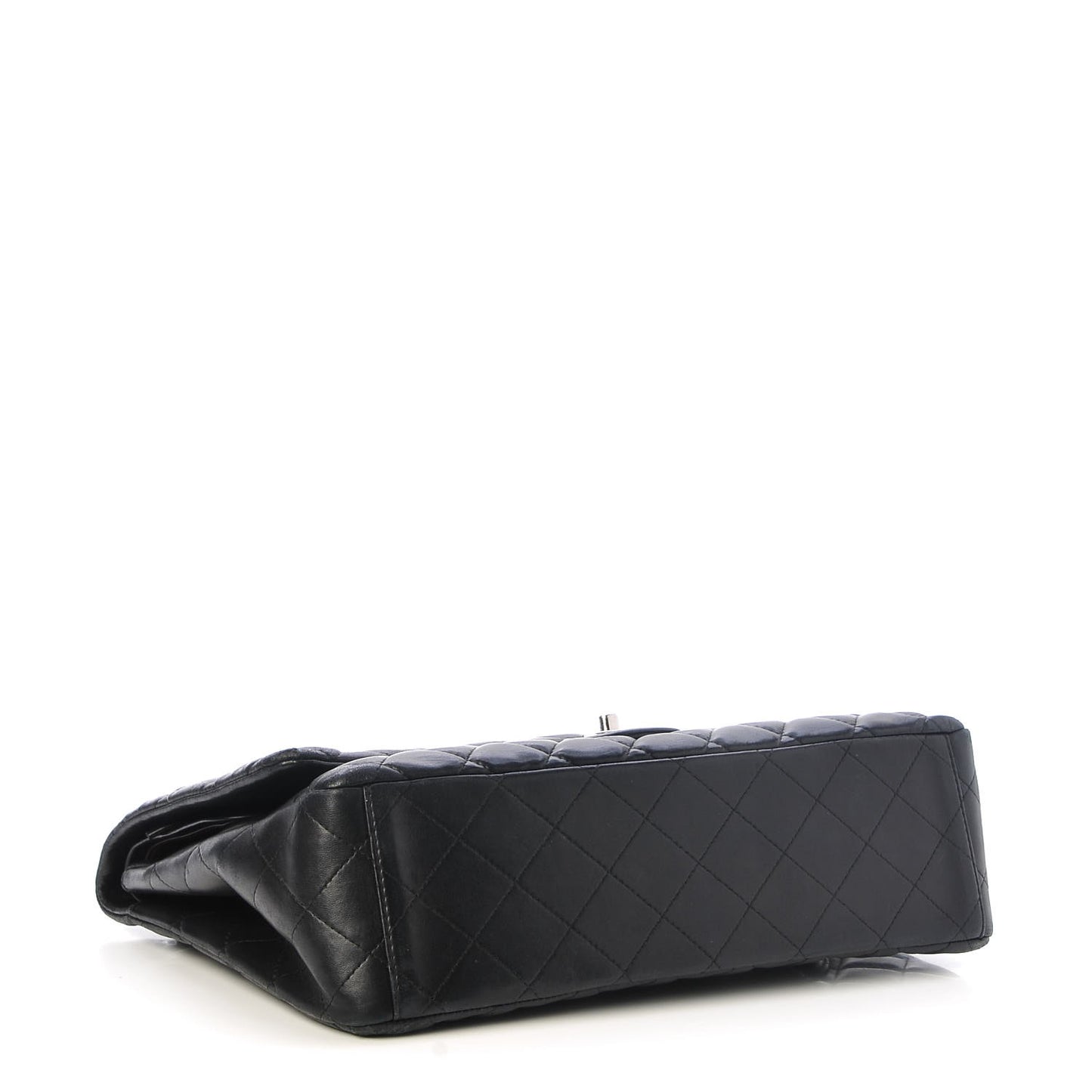 Lambskin Quilted Maxi Double Flap Black