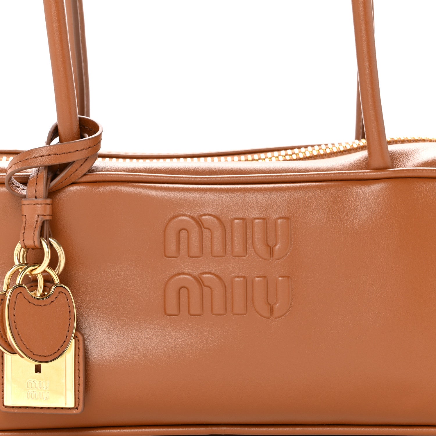 Miu Miu Nappa Small Beau Top Handle Bag Cognac 7 of 10