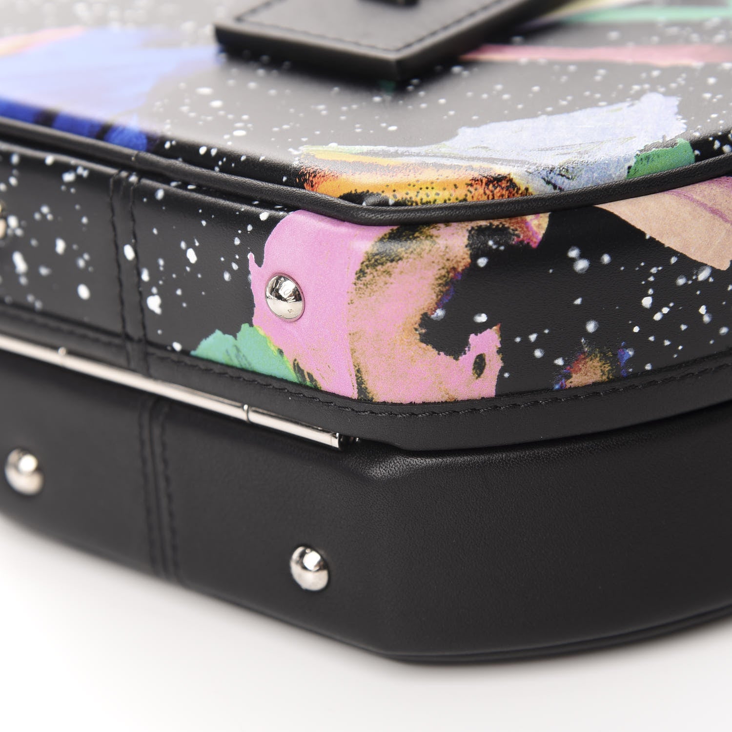 Louis Vuitton Calfskin Splash Print Petite Boite Chapeau Black 7 of 10