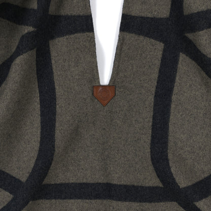 Hermes Cashmere Voltige Double Face Poncho Kaki Marine 4 of 4