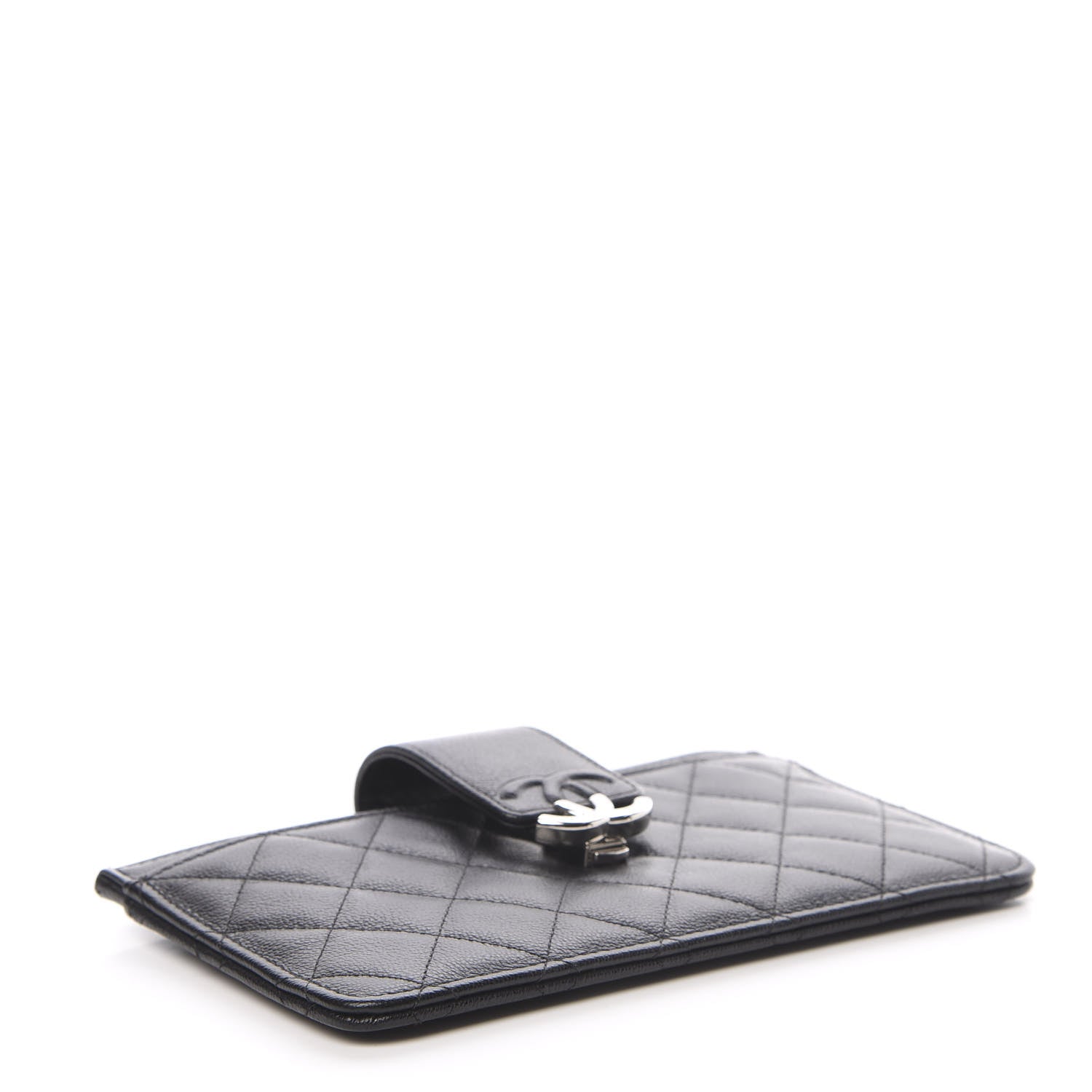 Chanel Caviar Quilted CC Box Strap Pouch Black 5 of 11
