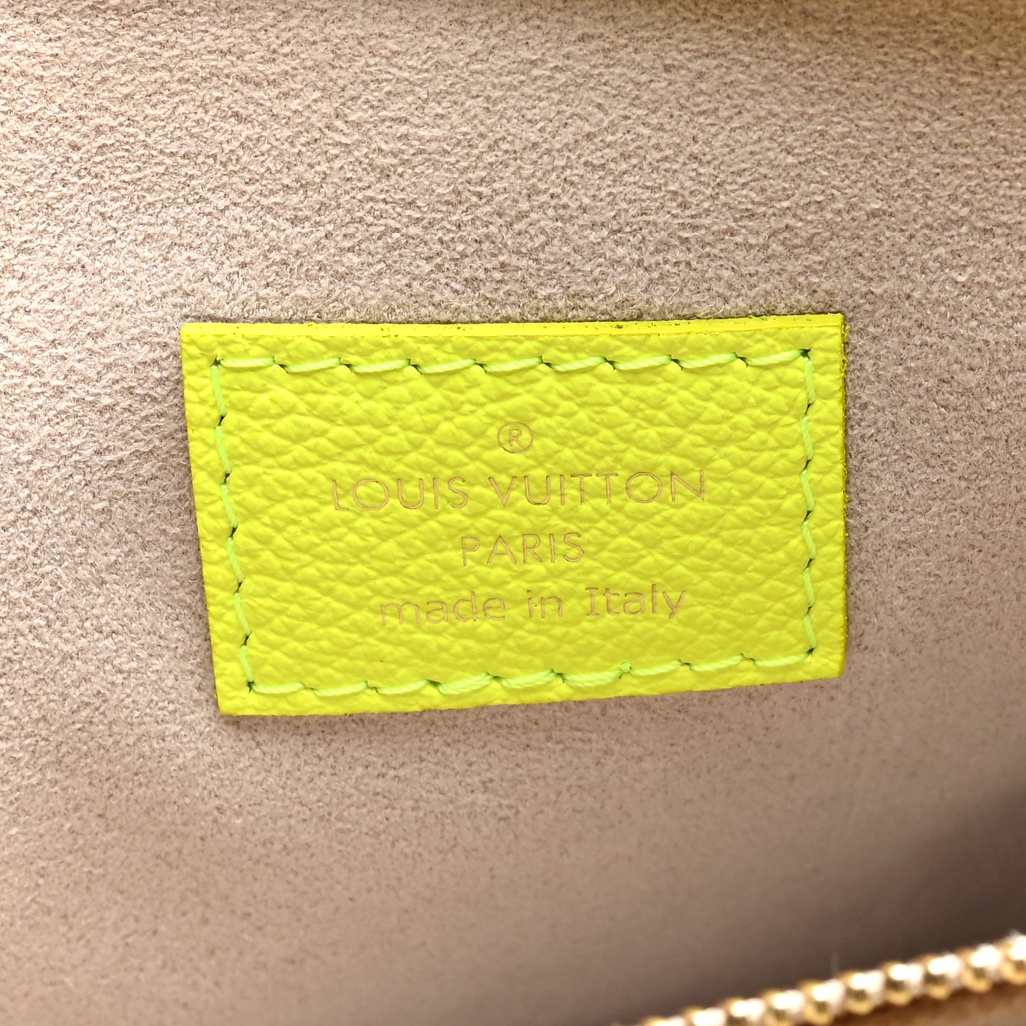 Calfskin Embossed Monogram LV Match Coussin PM Fluorescent Yellow