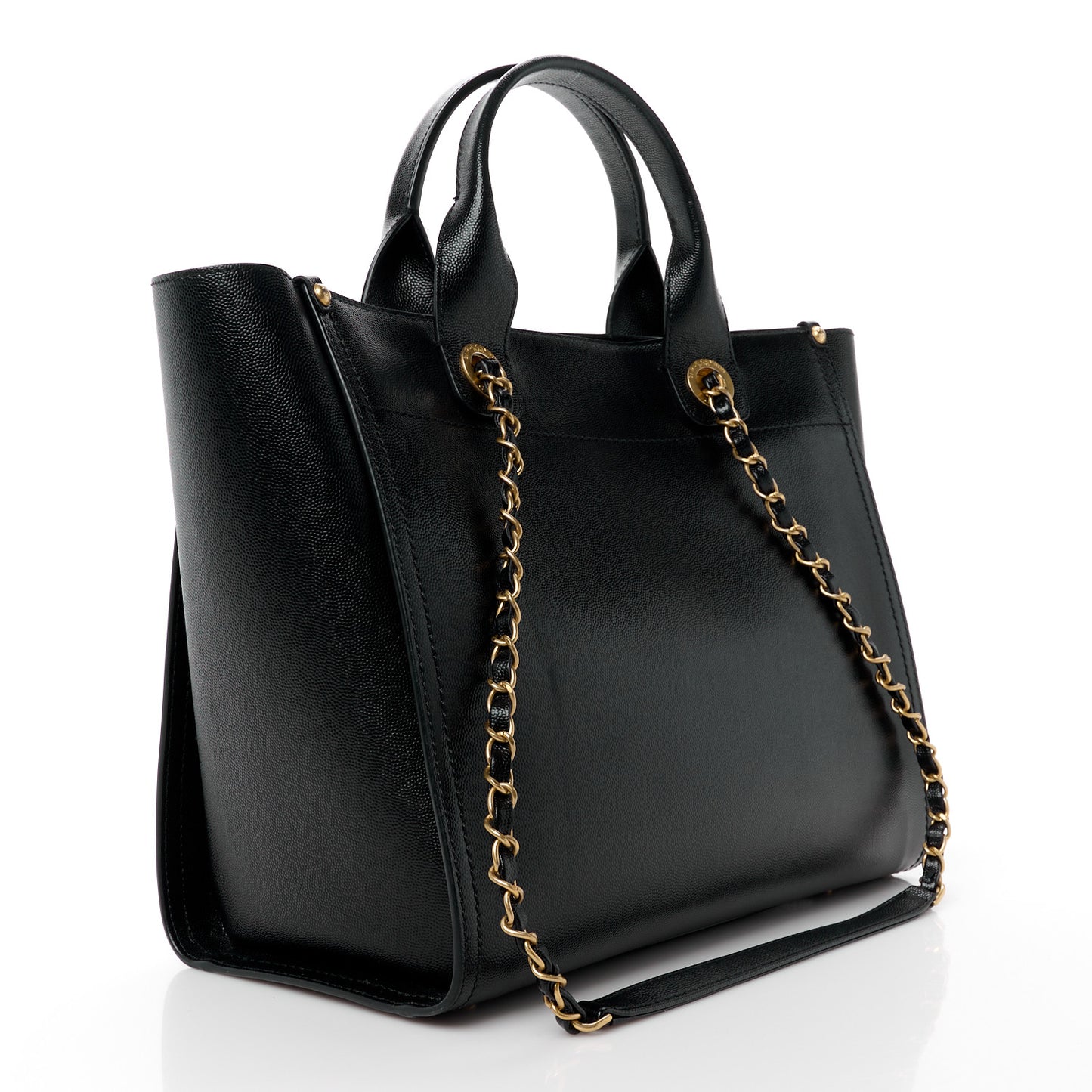 Caviar Small Studded Deauville Tote Black