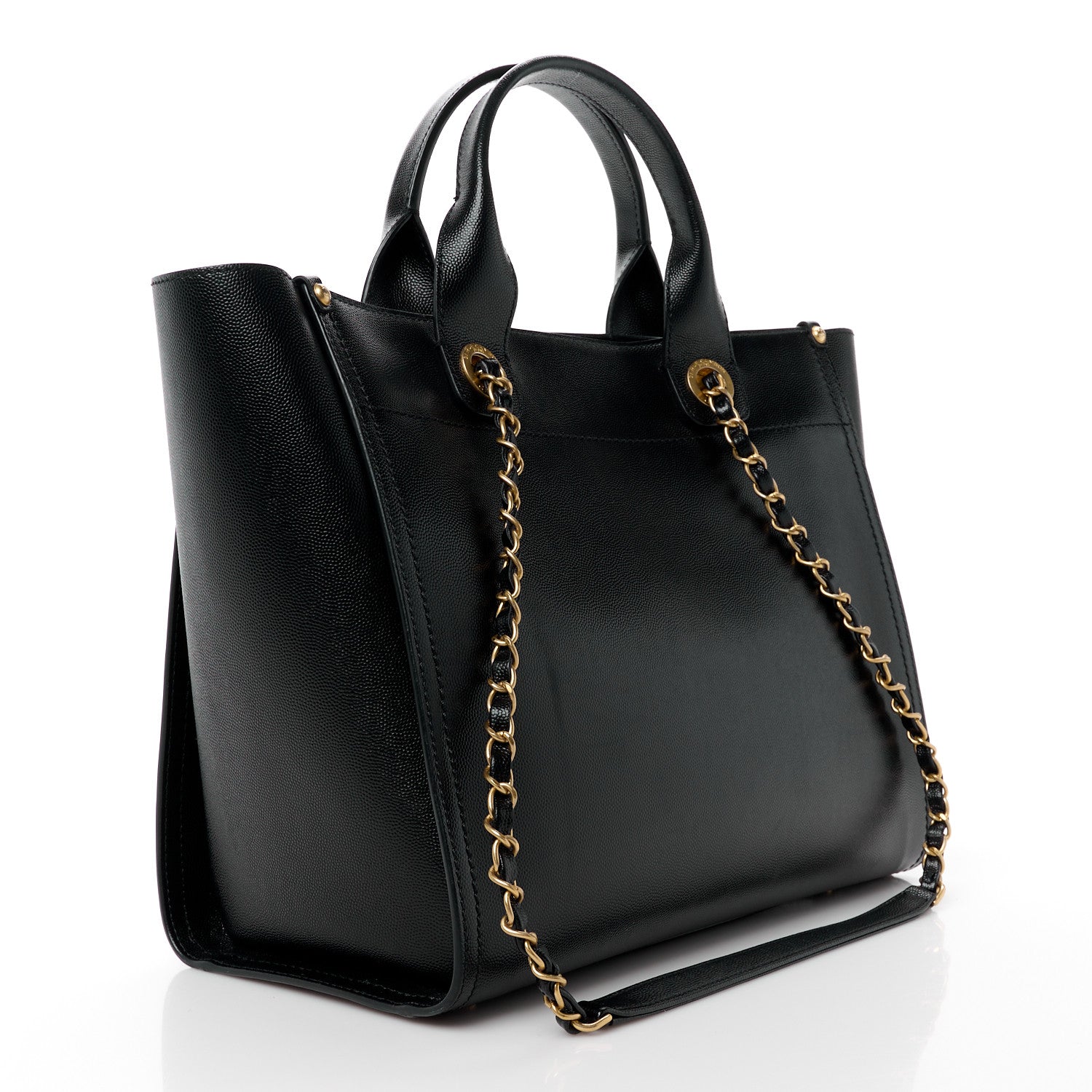 Chanel Caviar Small Studded Deauville Tote Black 3 of 15