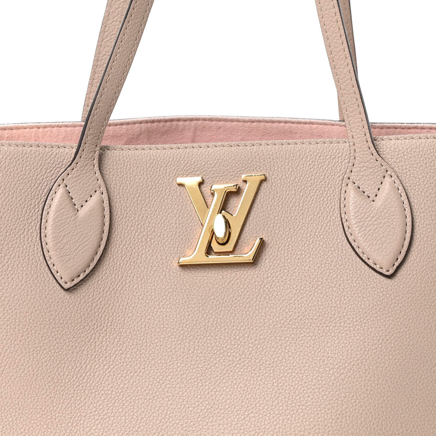 Louis Vuitton Grained Calfskin Lockme Shopper Greige 7 of 9