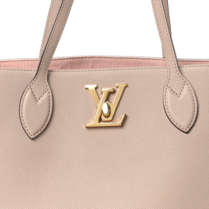 Louis Vuitton Grained Calfskin Lockme Shopper Greige 7 of 9