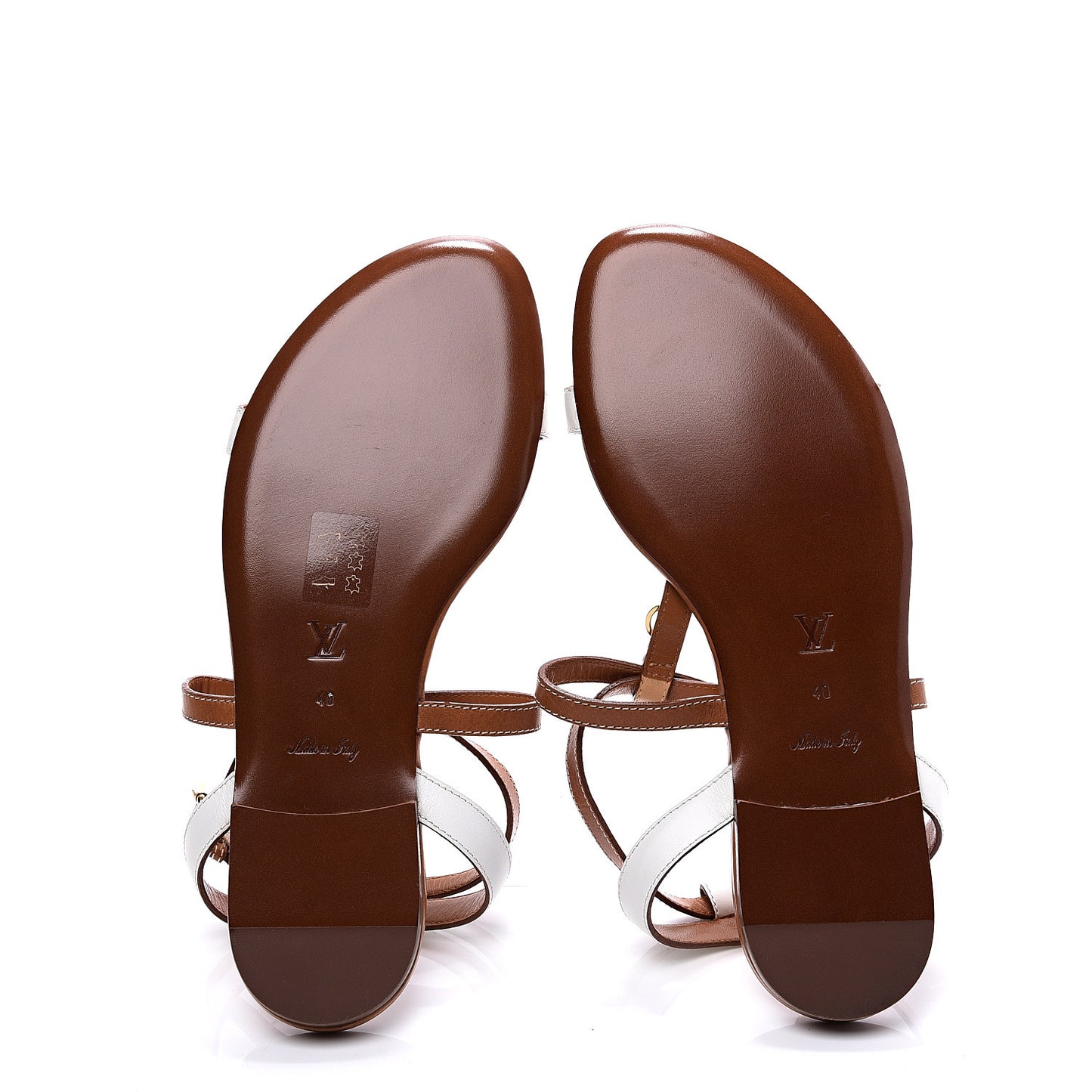 Calfskin Farenheit Flat Sandals 40 Ecru