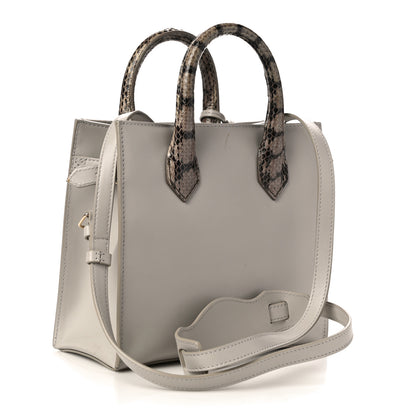 Balenciaga Calfskin Elaphe Snakeskin Mini Padlock All Afternoon Tote Gris Acier 2 of 12