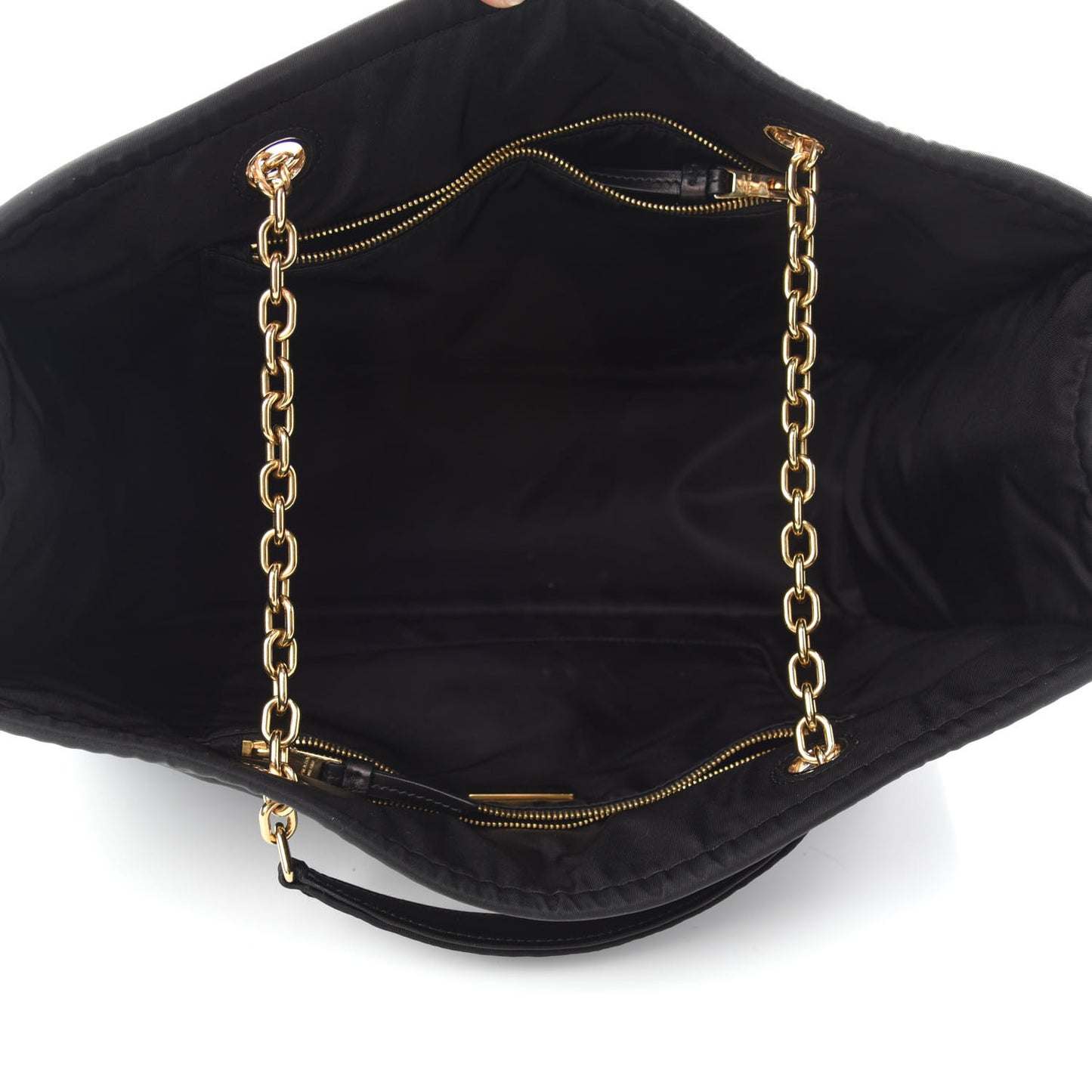 Tessuto Nylon Chain Shoulder Bag Black