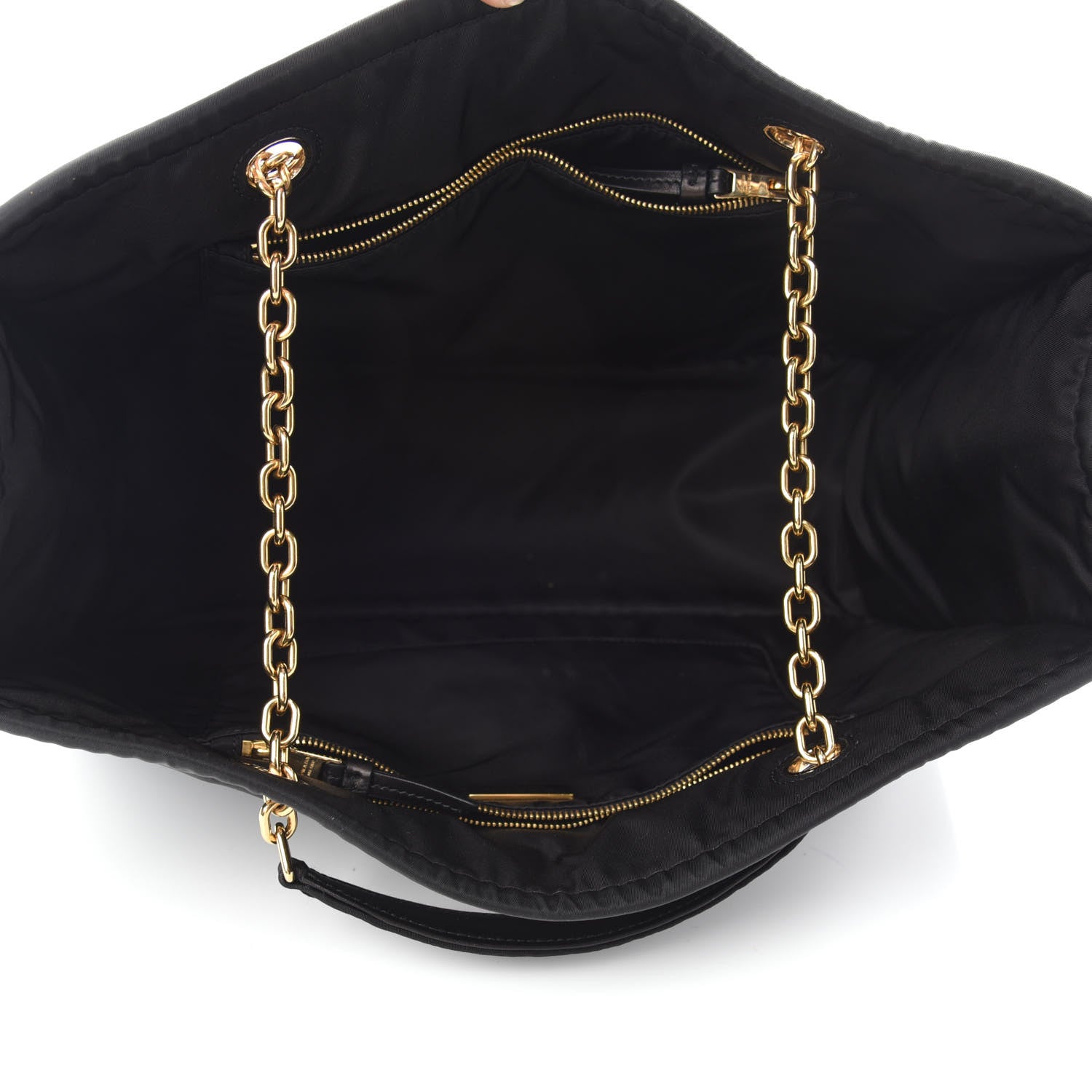 Prada Tessuto Nylon Chain Shoulder Bag Black 5 of 9