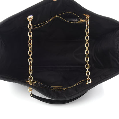 Prada Tessuto Nylon Chain Shoulder Bag Black 5 of 9