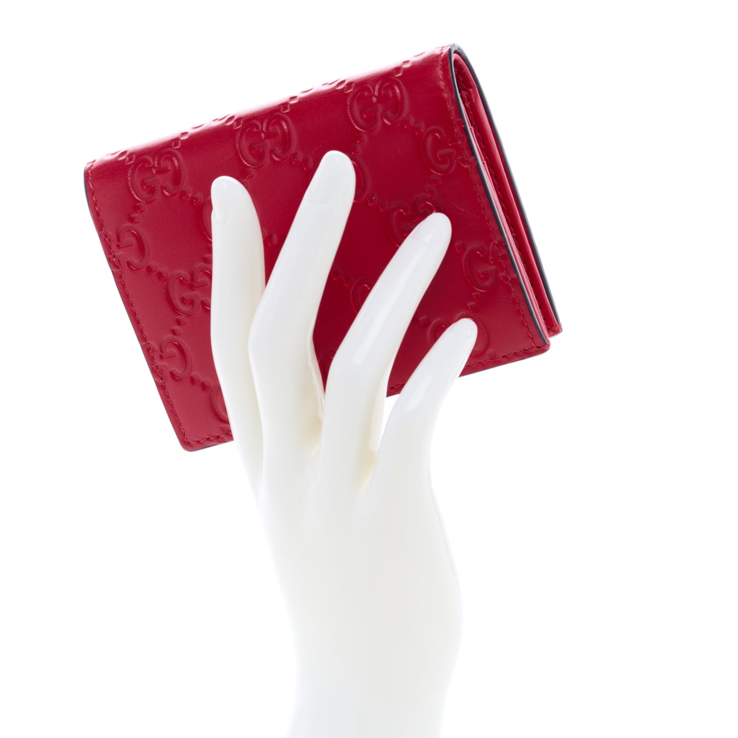 Guccissima Card Case Wallet Red
