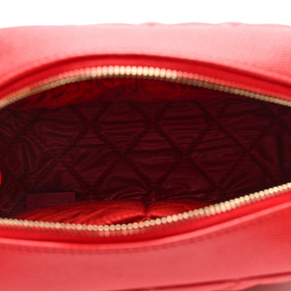 Chanel Caviar Quilted Medium Curvy Pouch Cosmetic Case Red 5 of 6