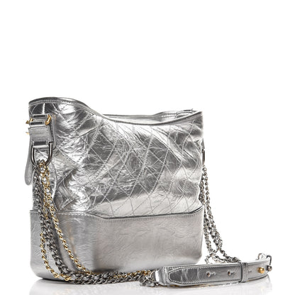 Chanel Metallic Aged Calfskin Quilted Medium Gabrielle Silver 3 of 9