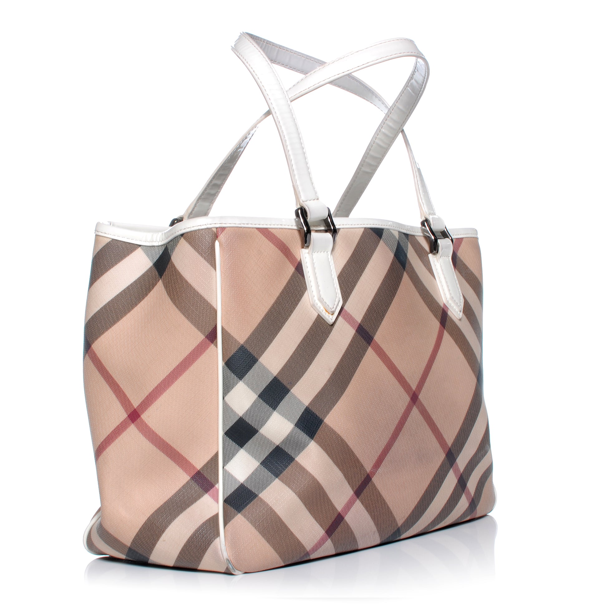 Burberry Nova Check Tote White 3 of 9
