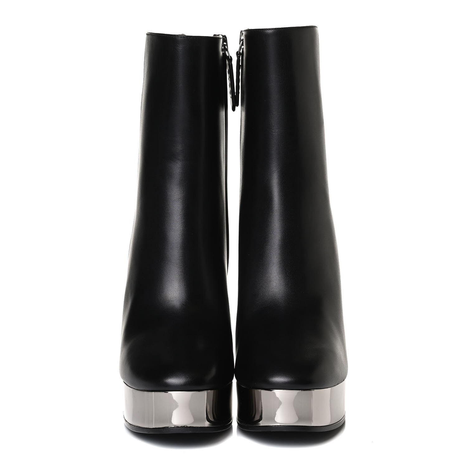 Gucci Malaga Kid Chrome Ankle Boots 36.5 Black 2 of 13