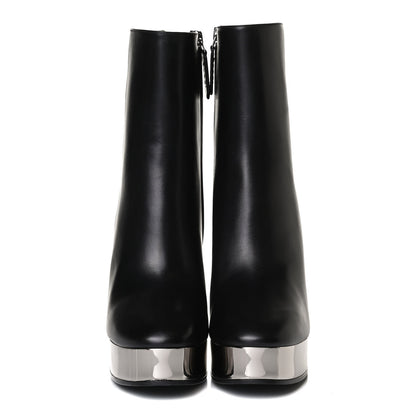 Gucci Malaga Kid Chrome Ankle Boots 36.5 Black 2 of 13