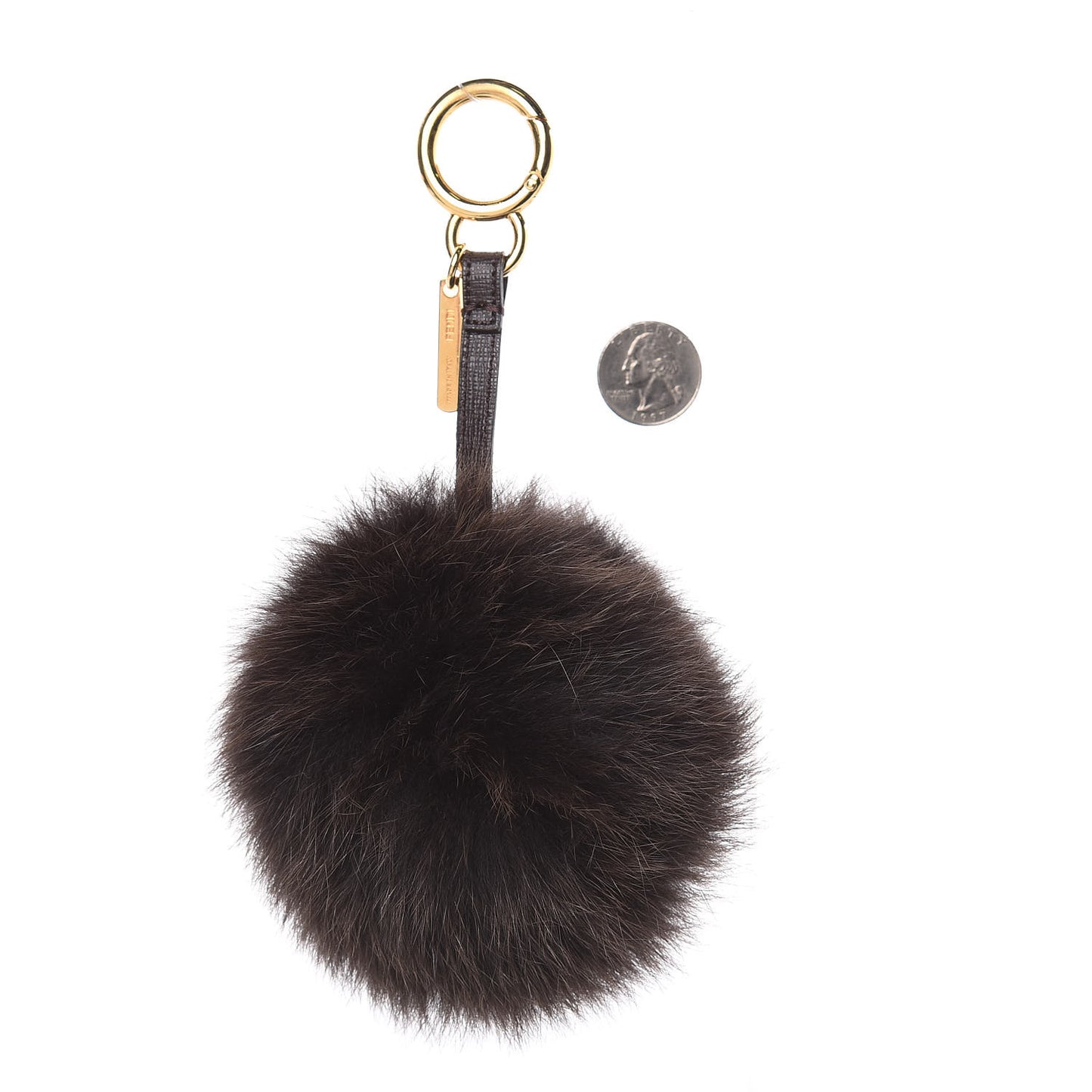 Fox Fur Vitello Elite Pom Pom Bag Charm Moro