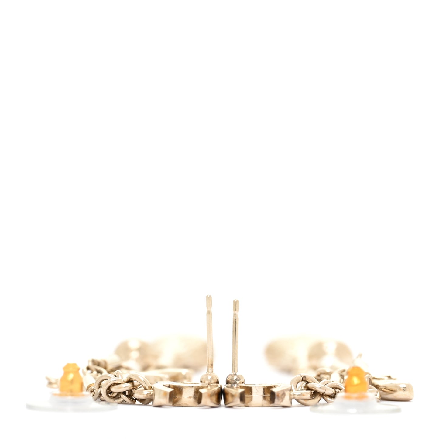 Pearl CC Drop Earrings Gold