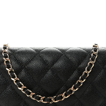 Chanel Caviar Quilted Bow Wallet On Chain WOC Black 9 of 11