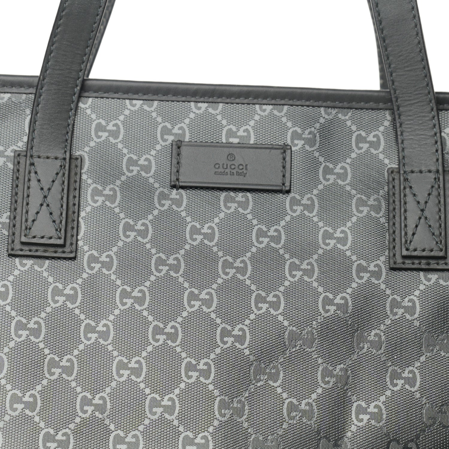 Gucci Imprime Monogram Large Zippered Shopping Tote Pewter 7 of 10
