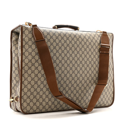 Gucci GG Supreme Monogram Azalea Calfskin Retro Interlocking G Garment Bag Beige Ebony Brown Sugar 2 of 11