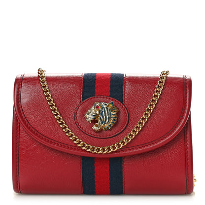 Gucci Textured Calfskin Web Mini Rajah Slim Flap Shoulder Bag Romantic Cherry 1 of 11