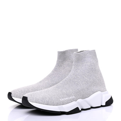 Balenciaga Sweatshirt Knit Bi-Color Sole Mens Speed Sneakers 42 Grey White Black 3 of 11