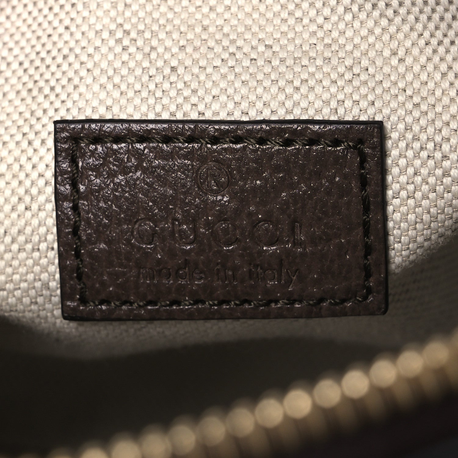 Gucci Monogram Jumbo GG Textured Dollar Calfskin Web Shoulder Bag Camel Ebony New Acero 6 of 11