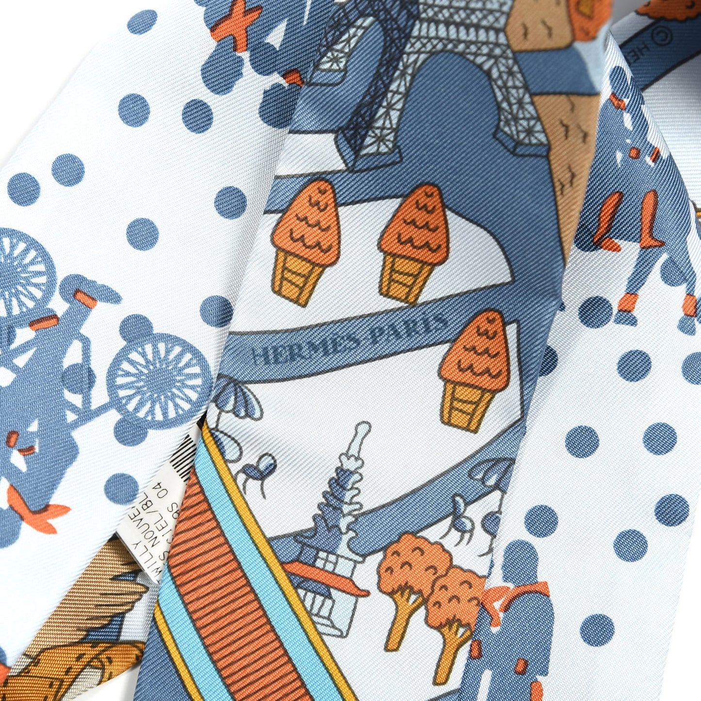 Silk Les Nouveaux Amoureux de Paris Twilly Ciel Blue Jean Orange