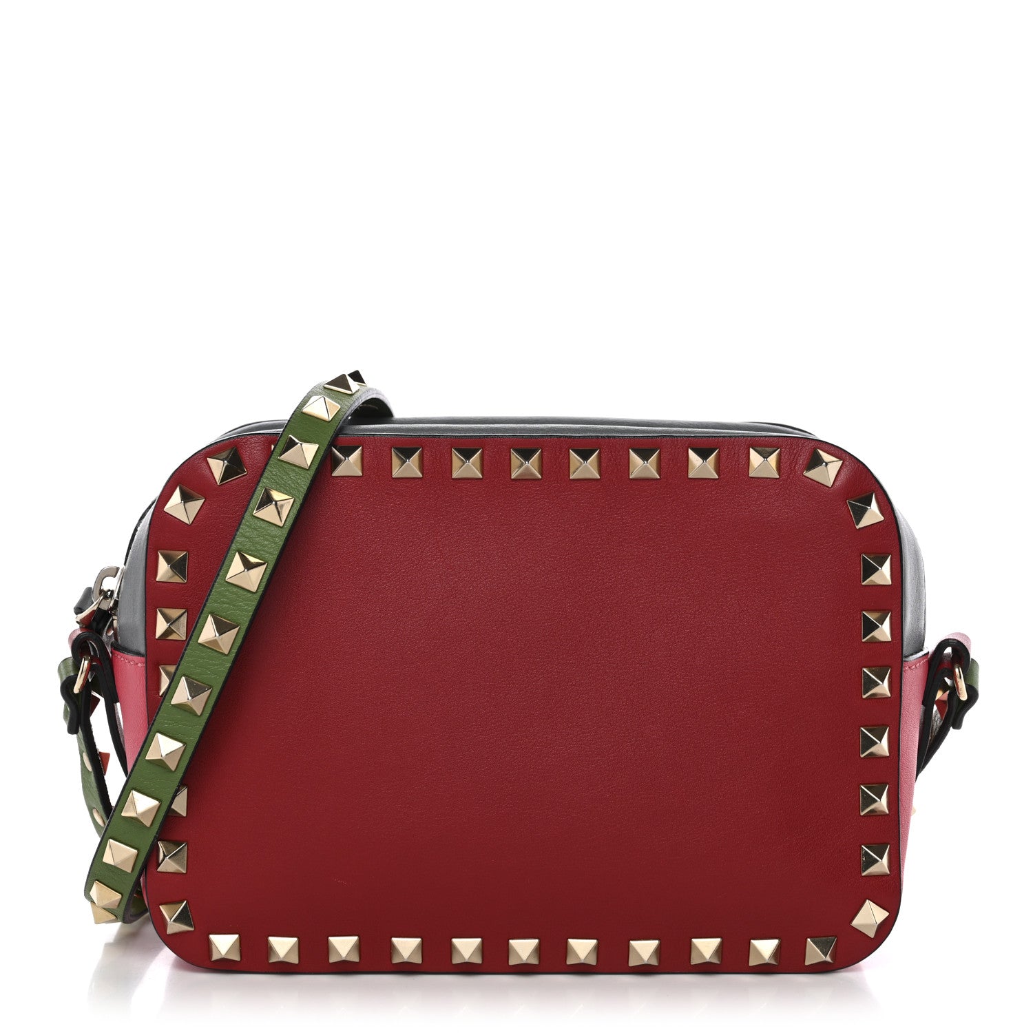 Valentino Garavani Vitello Colorblock Rockstud Camera Crossbody