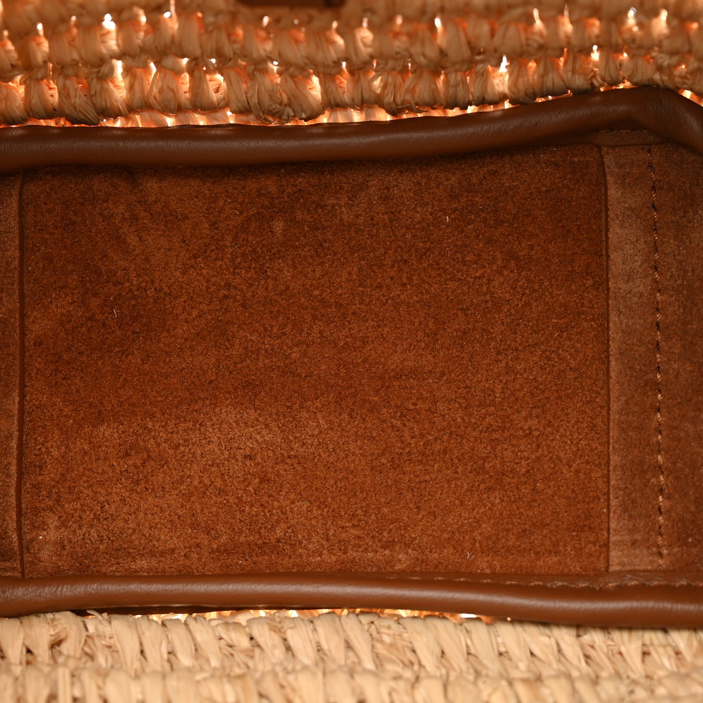 Raffia Calfskin Le 5 A 7 Baby Hobo  Natural Brick
